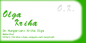 olga kriha business card